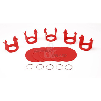 Milk Bar® Vitality Jeu de 5 clips et 5 badges (Rouge)