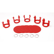 Milk Bar® Vitality Jeu de 5 clips et 5 badges (Rouge)