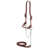 Slim rounded mahogany leather halter