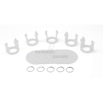 Milk Bar® Vitality Jeu de 5 clips et 5 badges (Blanc)